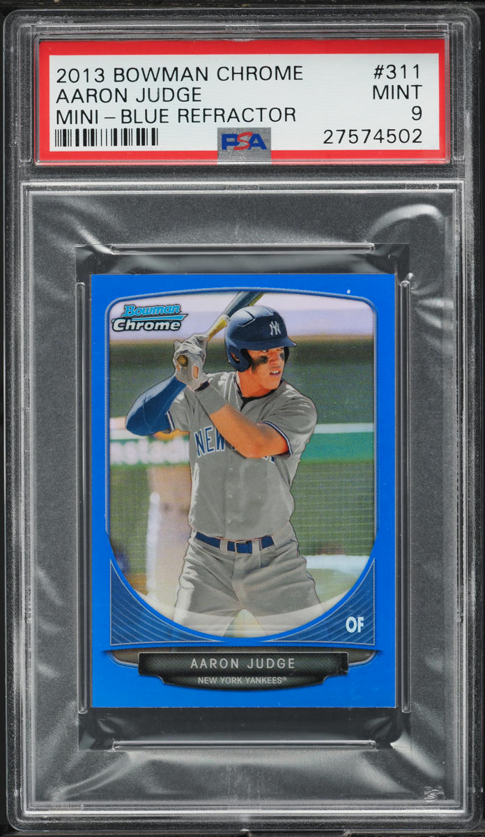 2013 Bowman Chrome Mini Blue Refractor Aaron Judge ROOKIE /99 #311 PSA 9 MINT