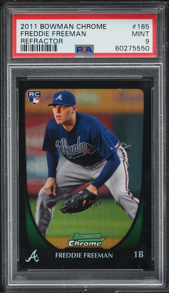 2011 Bowman Chrome Refractor Freddie Freeman ROOKIE #185 PSA 9 MINT