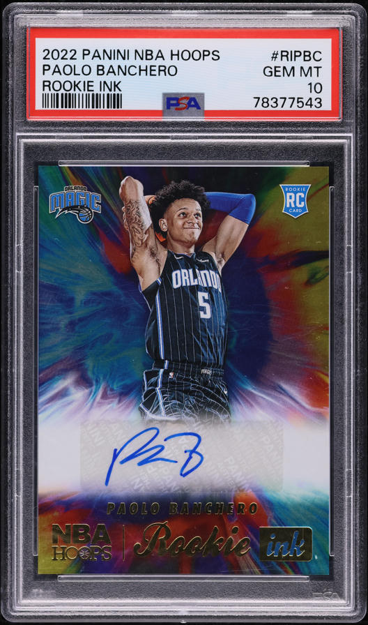 2022 Hoops Ink Paolo Banchero ROOKIE AUTO #RIPBC PSA 10 GEM MINT