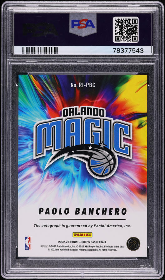 2022 Hoops Ink Paolo Banchero ROOKIE AUTO #RIPBC PSA 10 GEM MINT