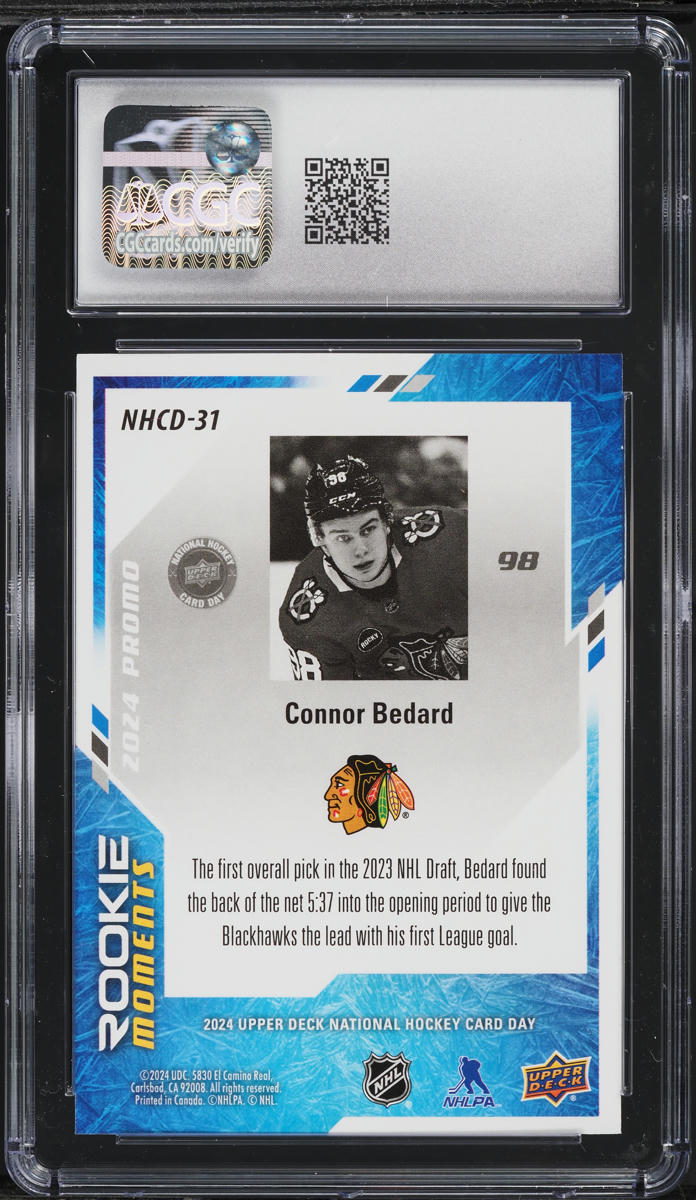 2024 Upper Deck National Hockey Card Day Connor Bedard #NHCD-31 CGC 10 GEM MINT