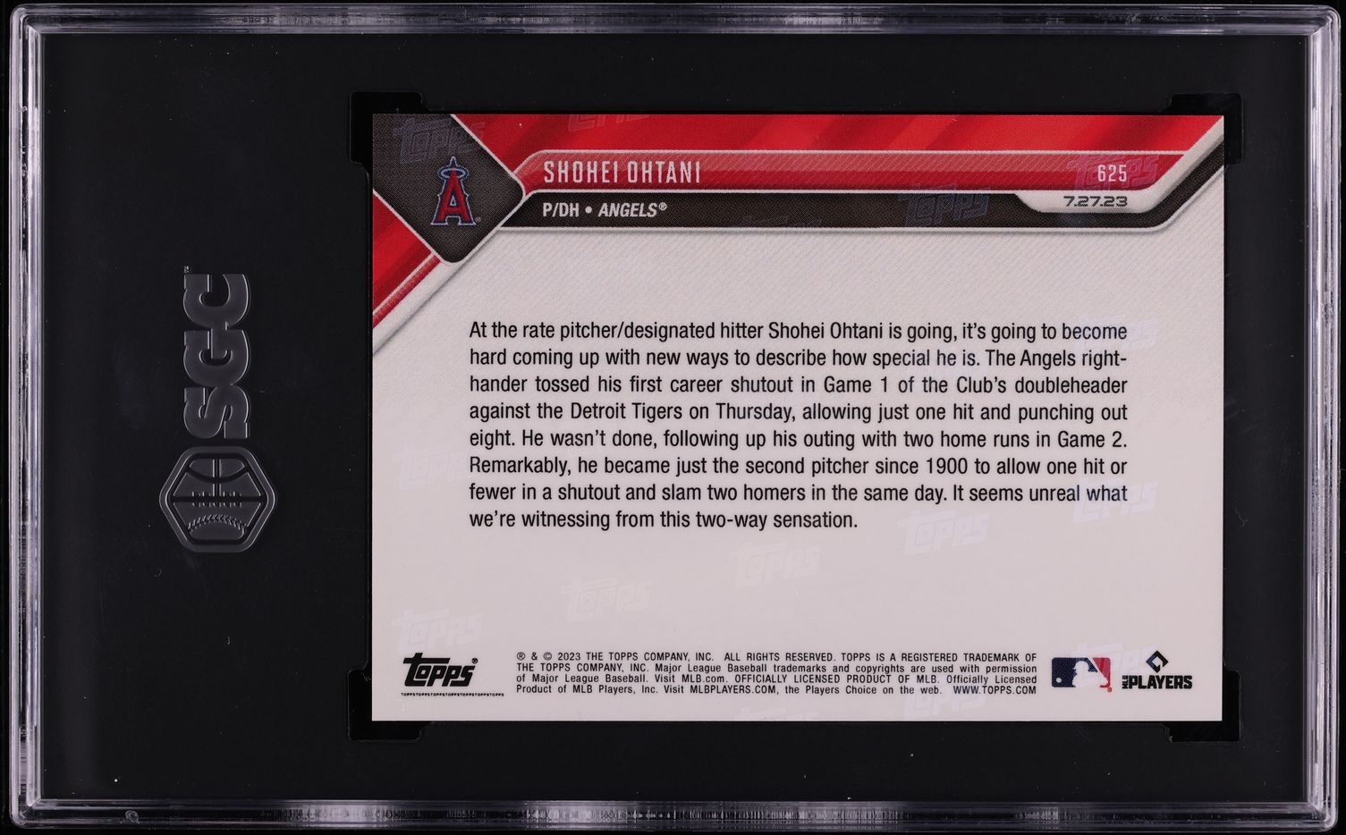 2023 Topps Now Shohei Ohtani #625 SGC 10 GEM MINT
