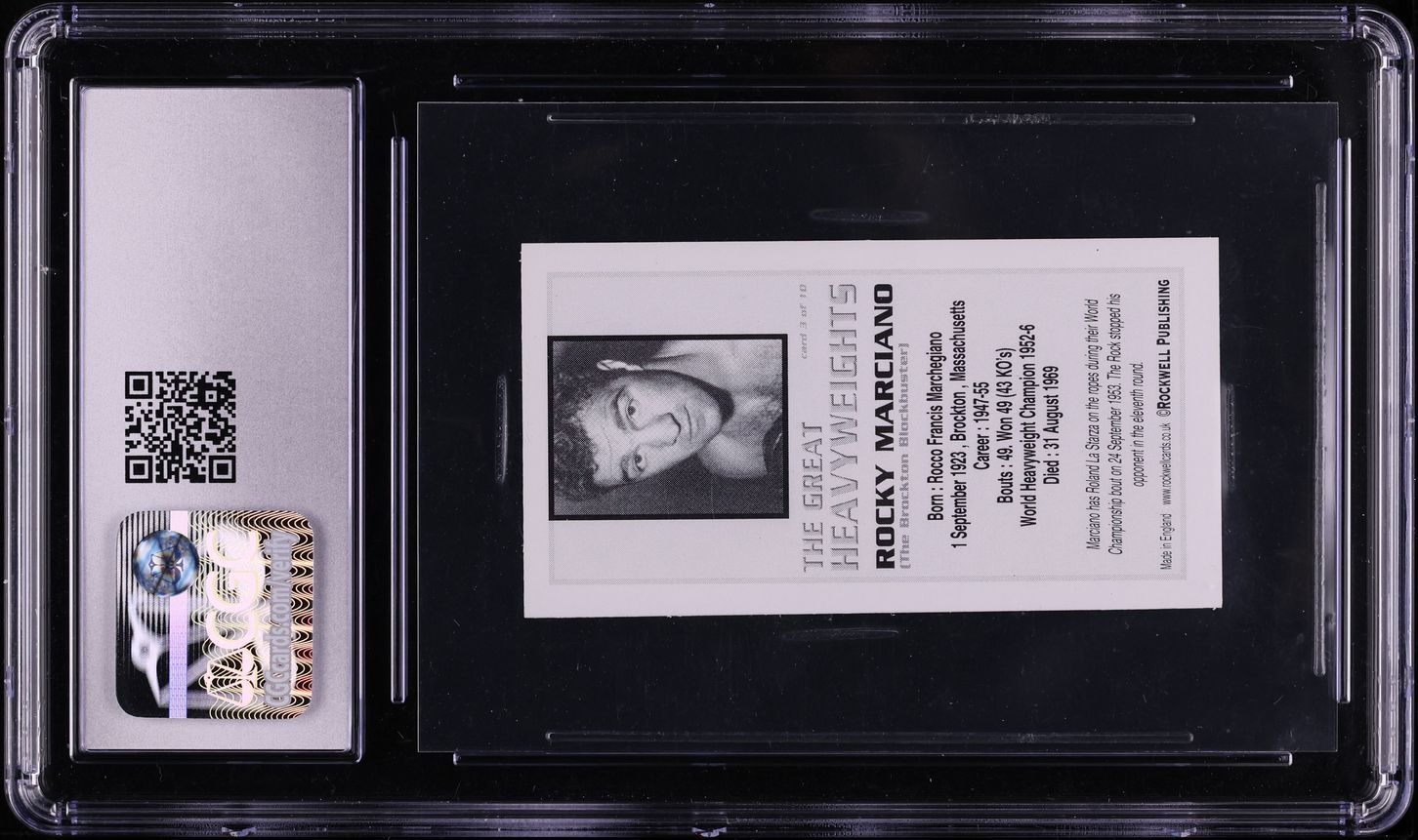 2002 Rockwell Great Heavyweights Mini Rocky Marciano #3 CGC 9.5 MINT+