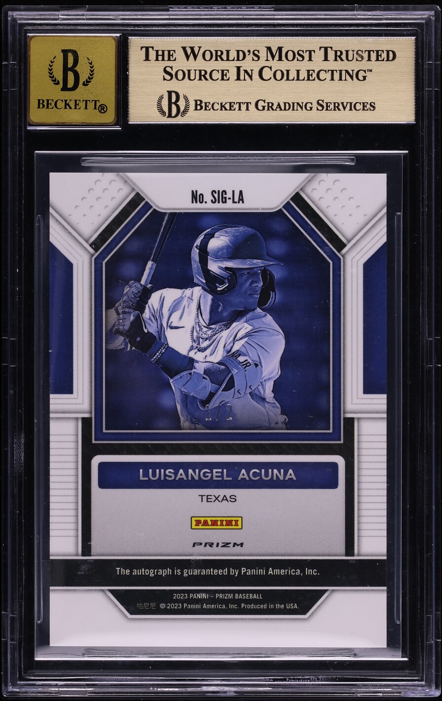 2023 Panini Prizm Black Gold Shimmer Luisangel Acuna ROOKIE AUTO 1/2 #23 BGS 9.5