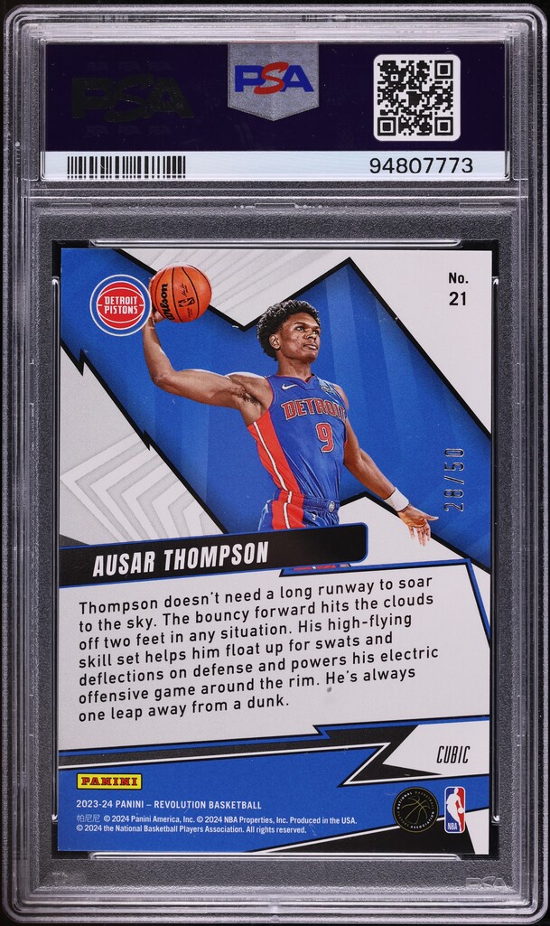 2023 Panini Revolution Shock Wave Cubic Ausar Thompson SHOCK WAVE-CUBIC #21 PSA 9 MINT