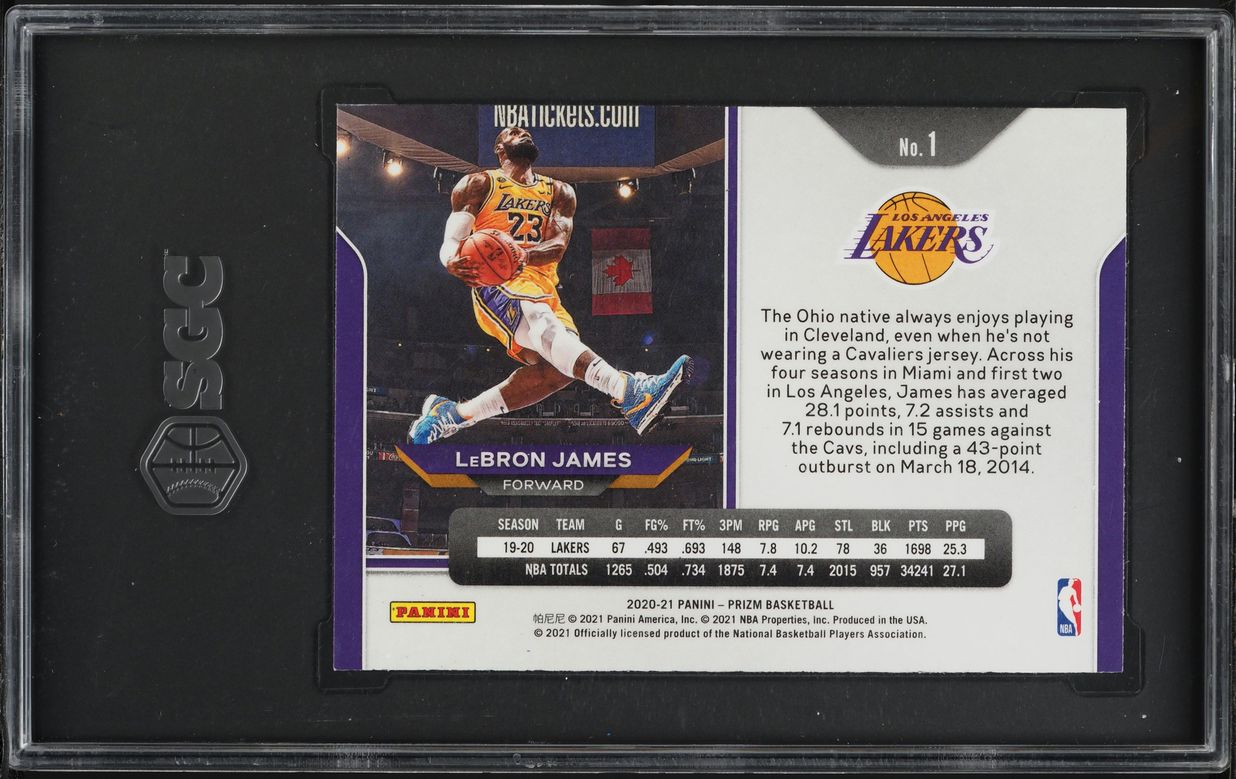 2020 Panini Prizm LeBron James #1 SGC 8.5 NM-MT+