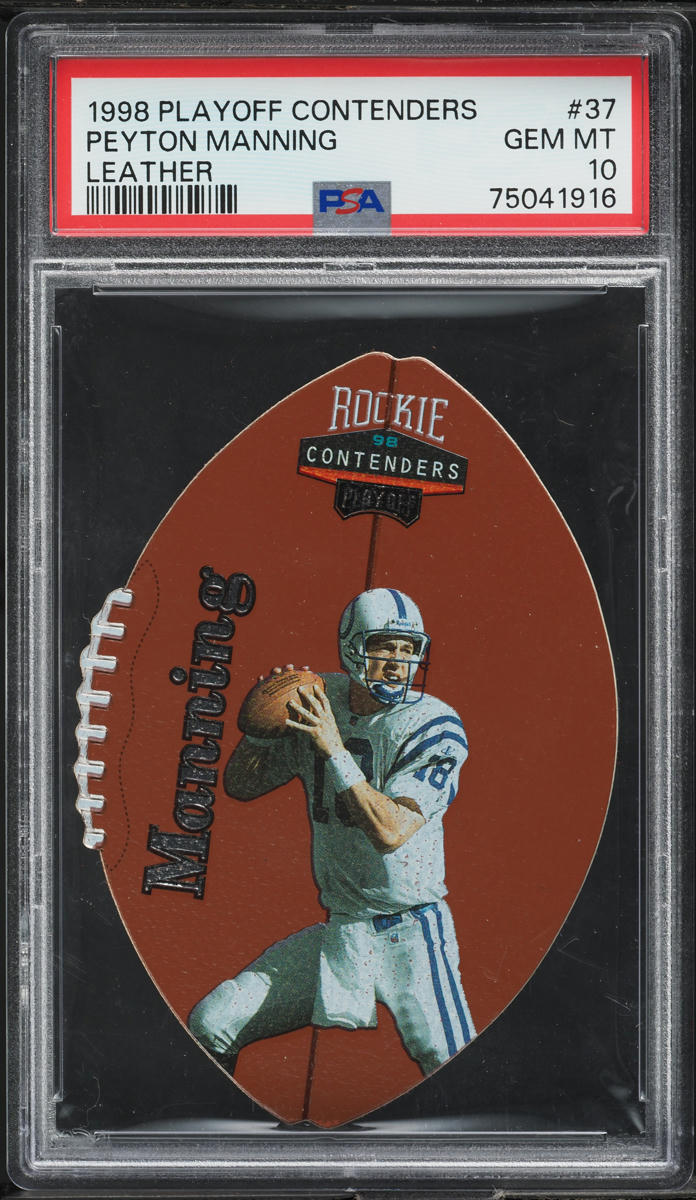 1998 Playoff Contenders Leather Peyton Manning ROOKIE #37 PSA 10 GEM MINT