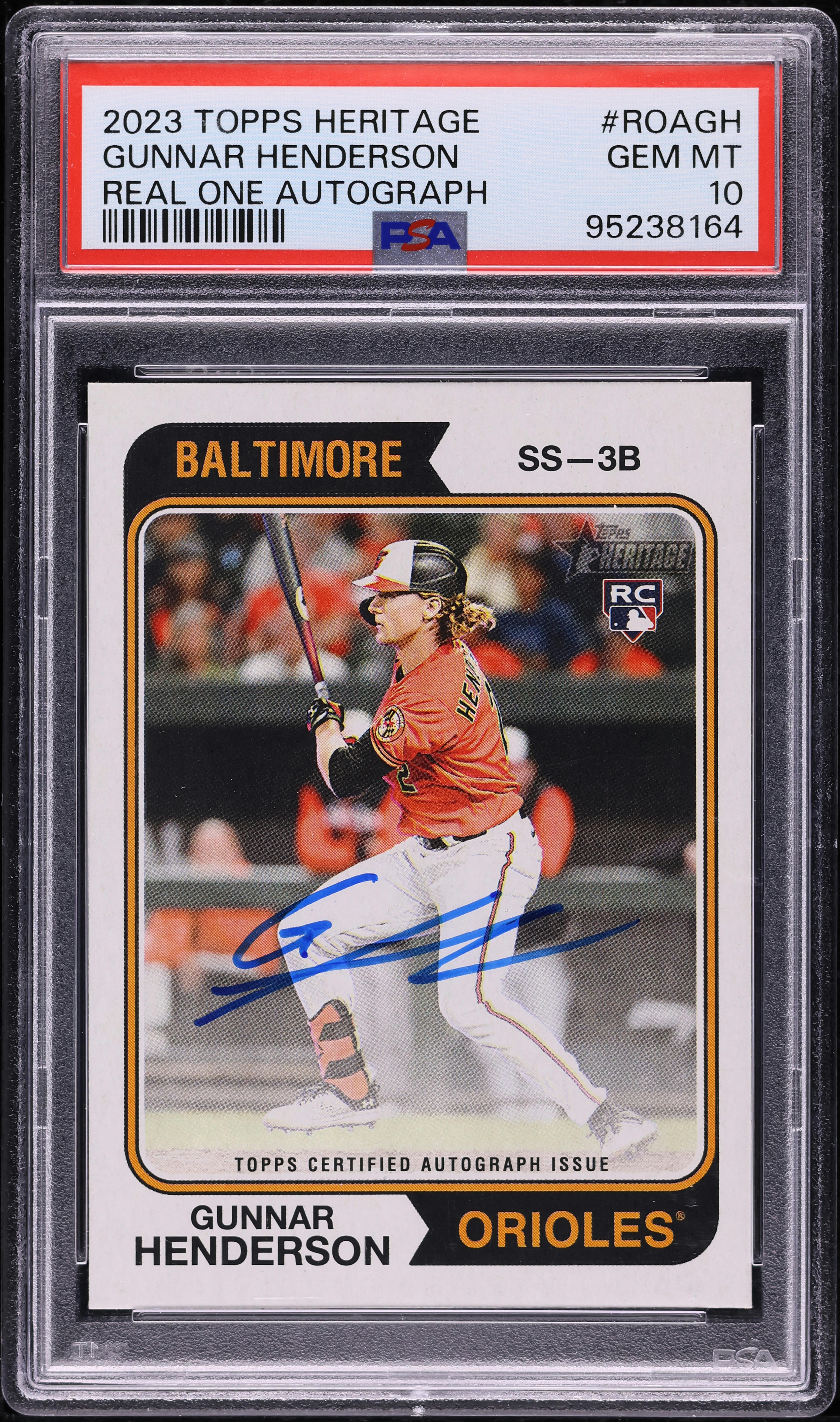 2023 Topps Heritage Real One Gunnar Henderson ROOKIE AUTO PSA 10
