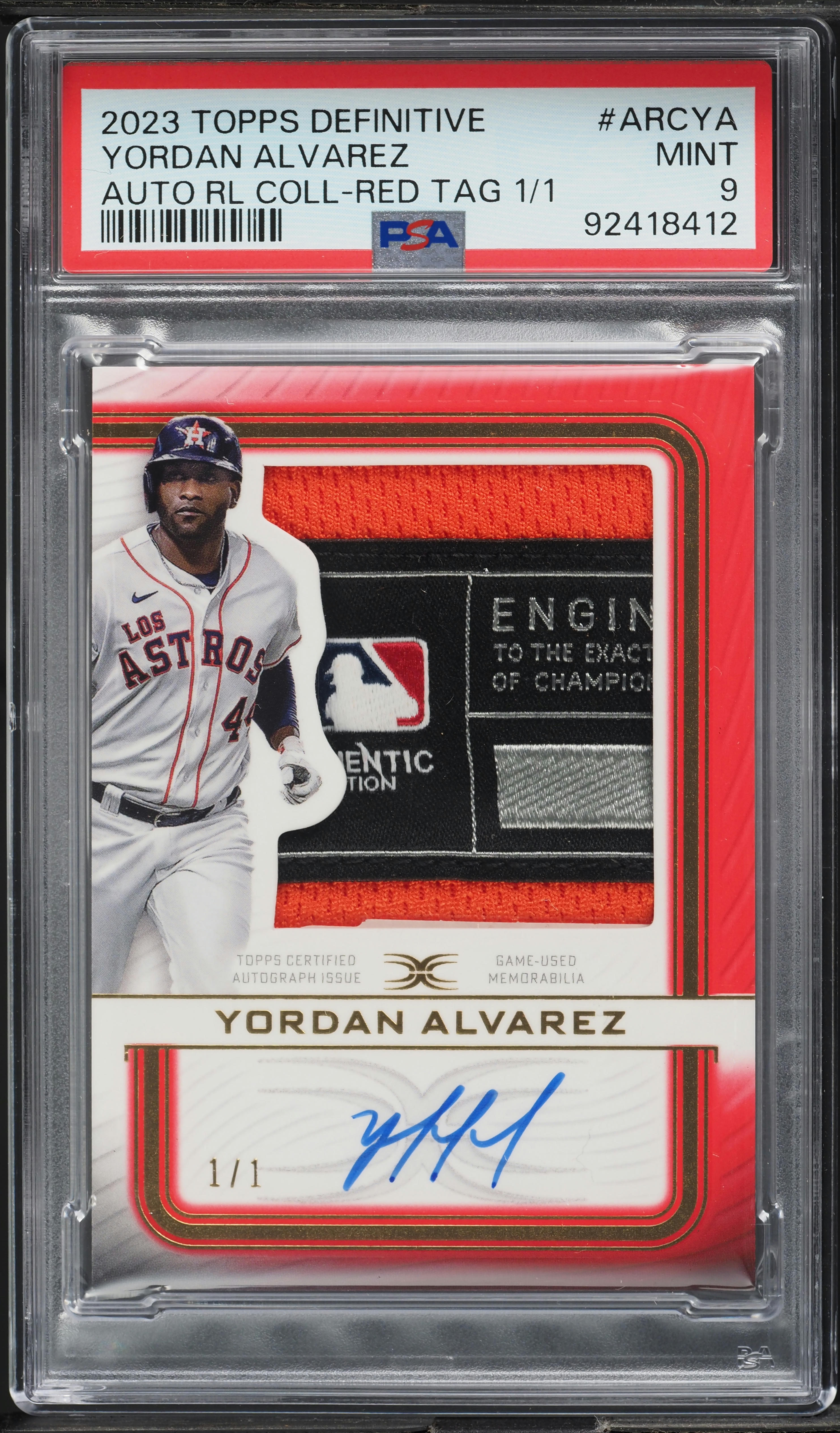 Topps Definitive 2020 Yordan Alvarez rookie auto 直筆サインカード 
