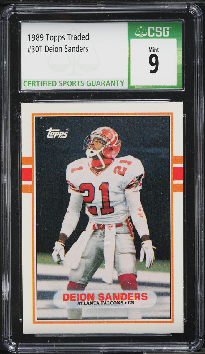 1989 Topps Traded Deion Sanders ROOKIE #30T CSG 9 MINT