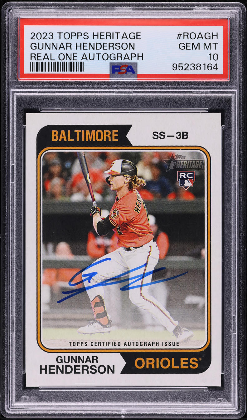 2023 Topps Heritage Real One Gunnar Henderson ROOKIE AUTO PSA 10 GEM MINT