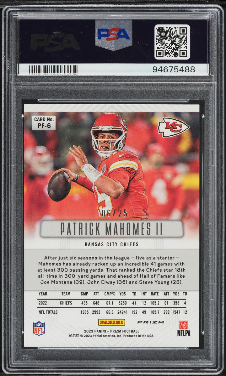2023 Panini Prizm Flashback Mojo Patrick Mahomes II /25 #PF6 PSA 10 GEM MINT
