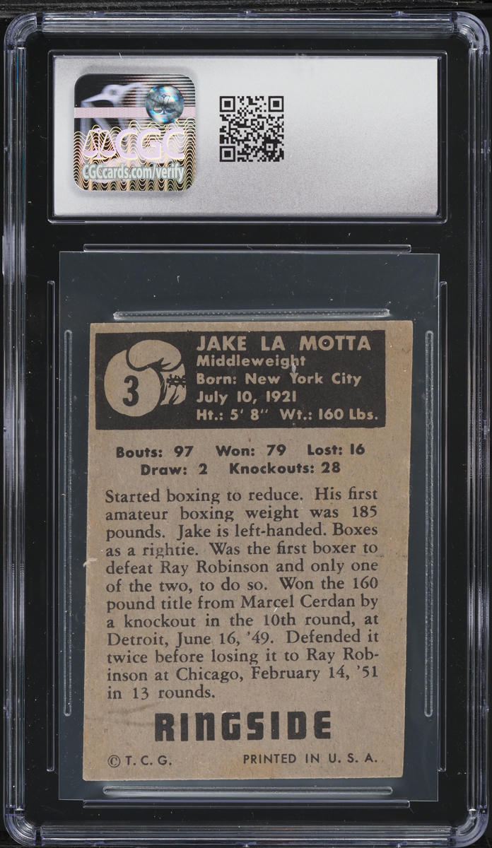 1951 Topps Ringside Jake La Motta #3 CGC 4.5 VGEX+ on Fanatics Collect