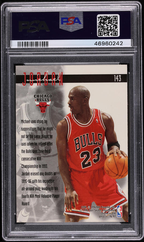 1996 Ultra Gold Medallion Michael Jordan #143 PSA 10 GEM MINT