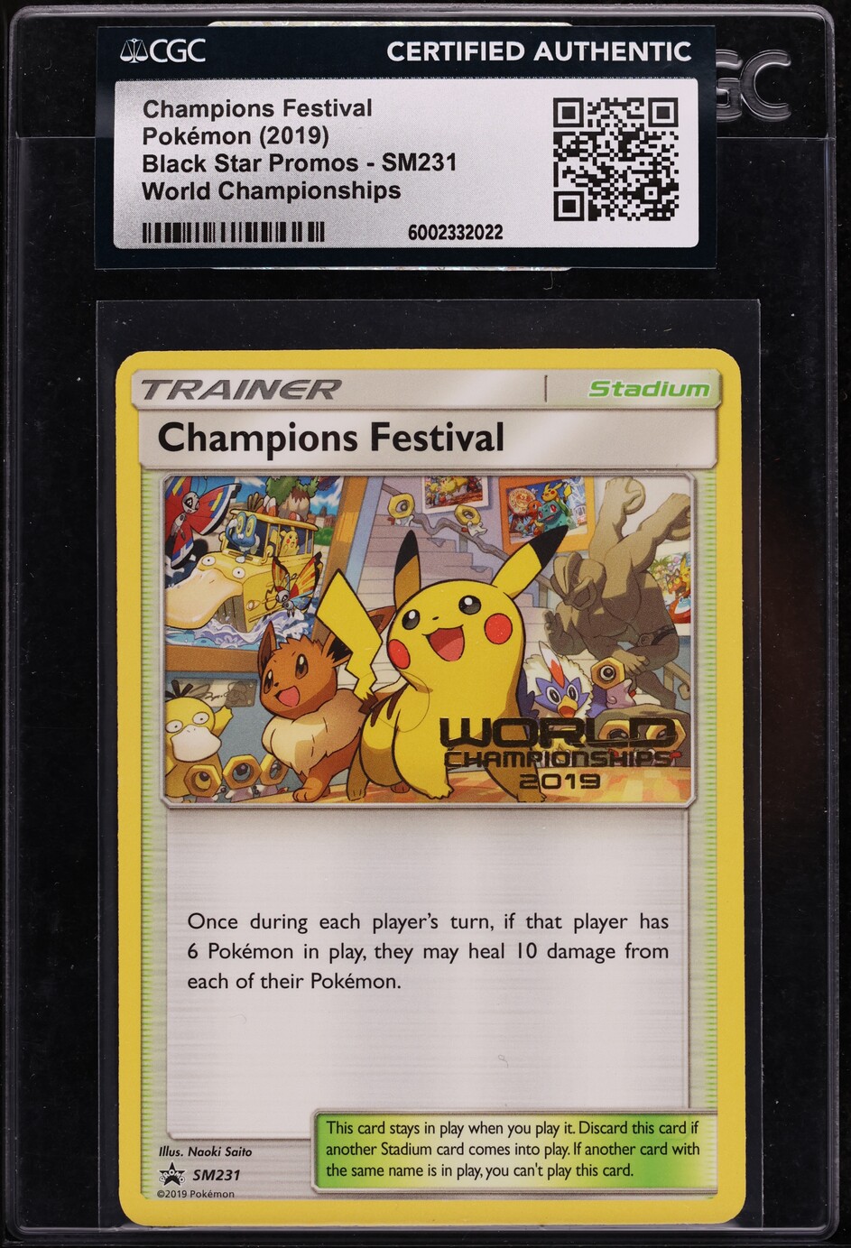 2019 Pokemon SM Black Star Promo World Champions Festival #SM231