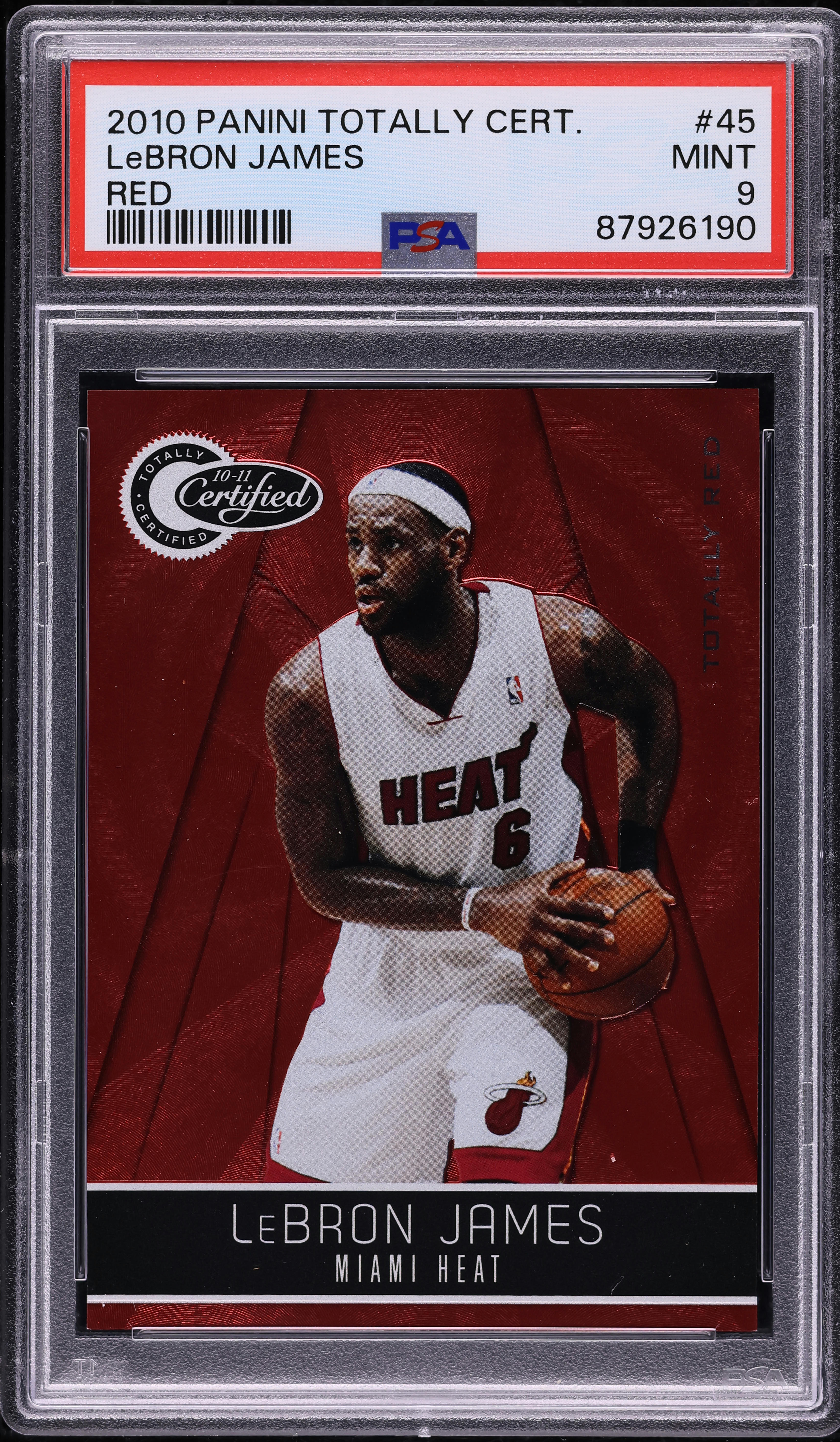 2010 Totally Certified Red LeBron James /499 #45 PSA 9 MINT on