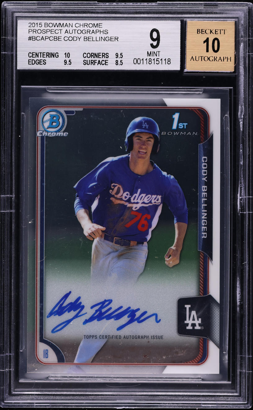 2015 Bowman Chrome Cody Bellinger PROSPECT AUTO #BCAP-CBE BGS 9 MINT