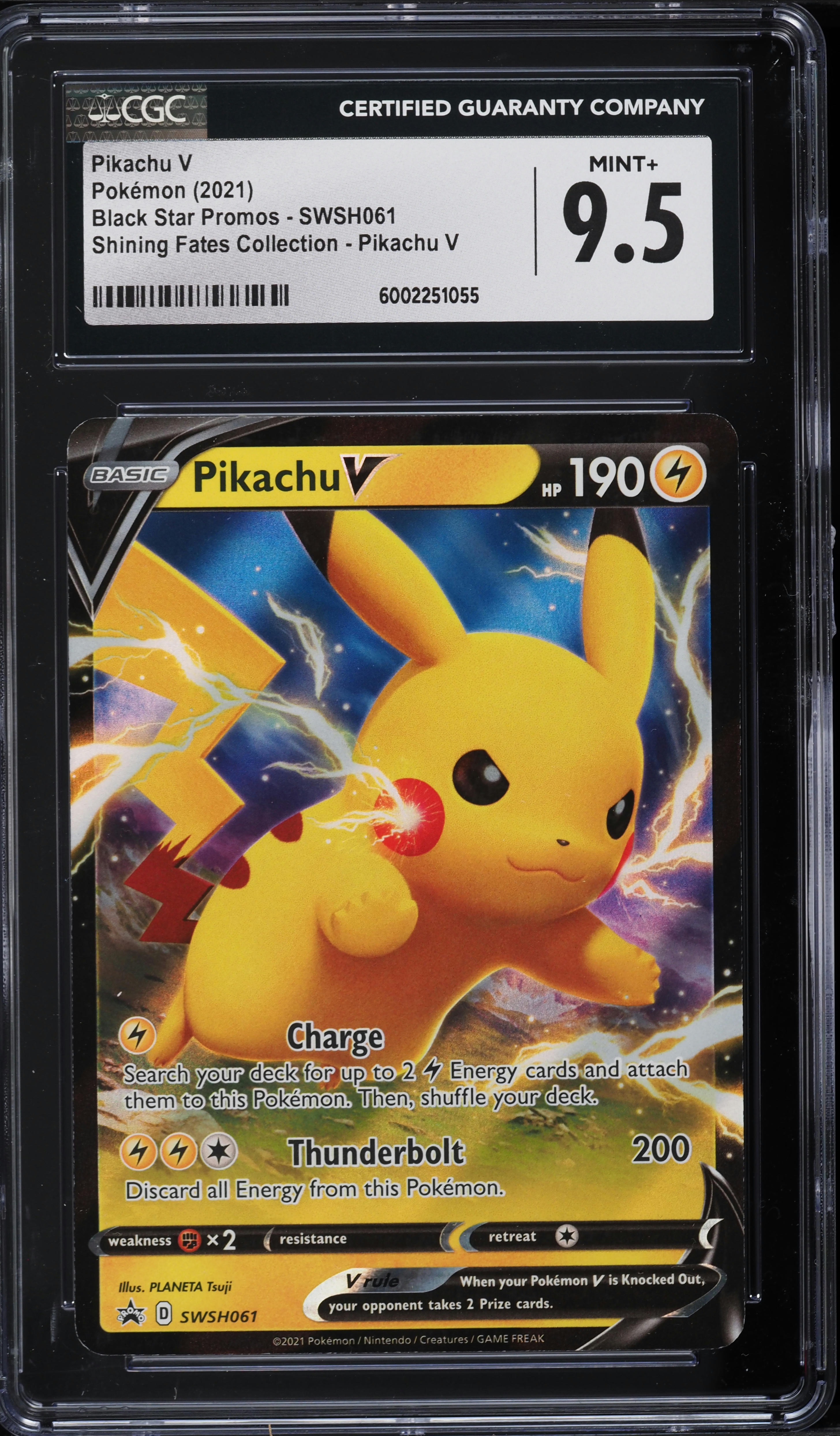 Pikachu V 2021 Pokemon Sword & Shield Promo #SWSH061 PSA Authenticated 10 Card