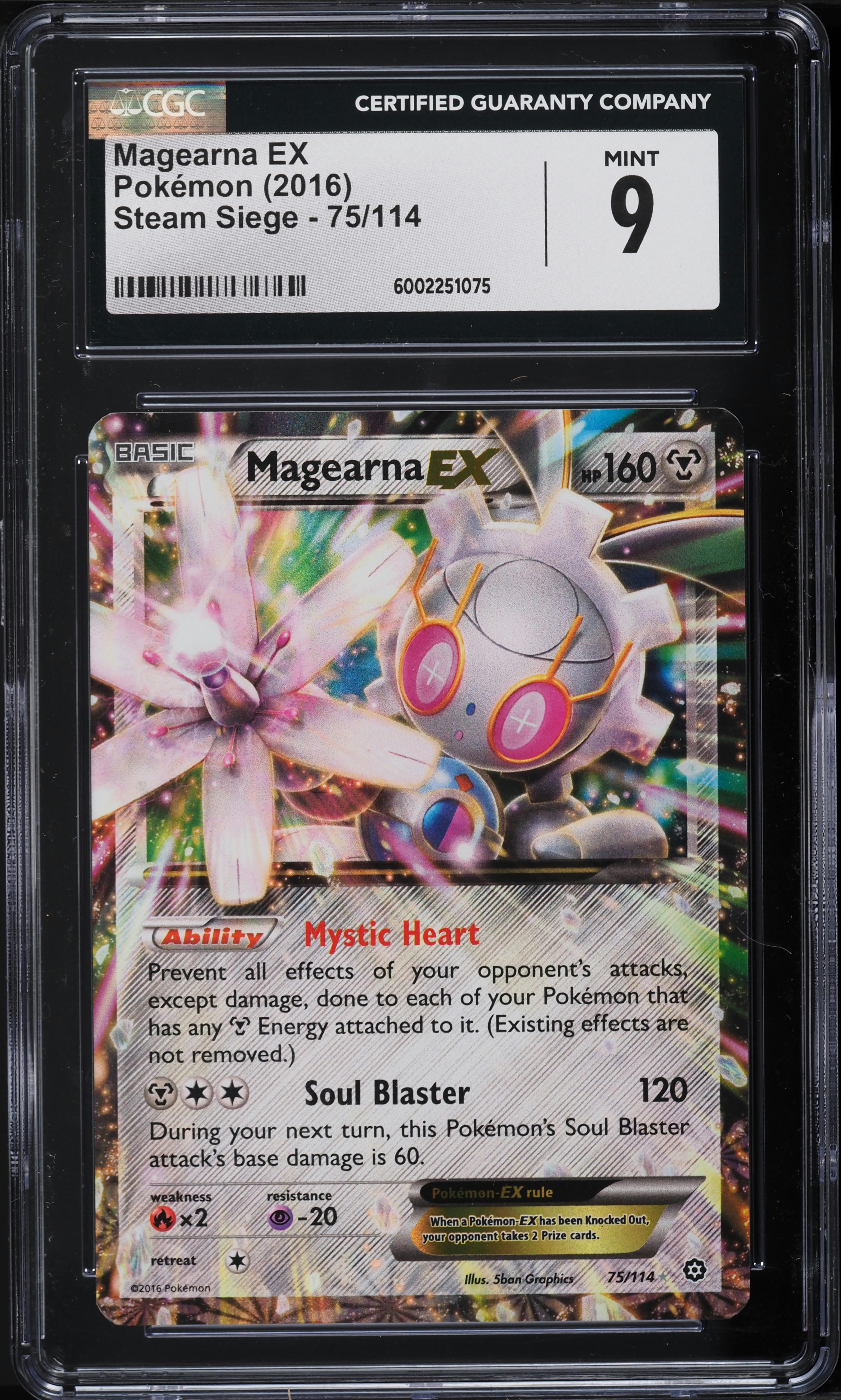 magearna ex pokemon card 2016 Pokemon XY Steam Siege Magearna EX #75 CGC 9 MINT on Fanatics Collect