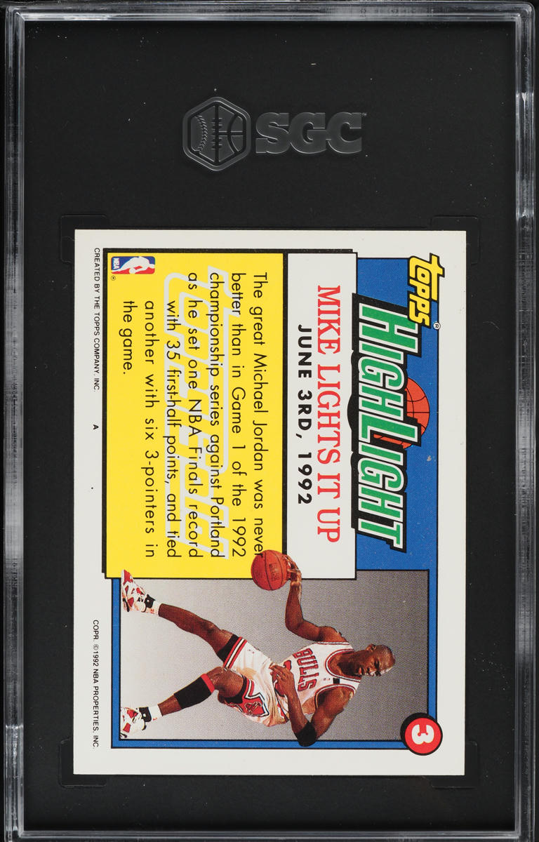 1992 Topps Highlight Gold Michael Jordan #3 SGC 8.5 NM-MT+