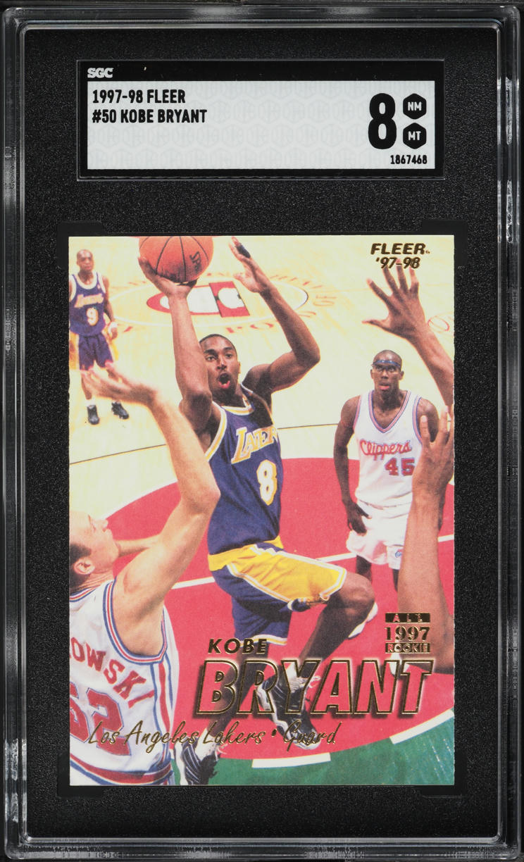 1997 Fleer Basketball Kobe Bryant #50 SGC 8 NM-MT