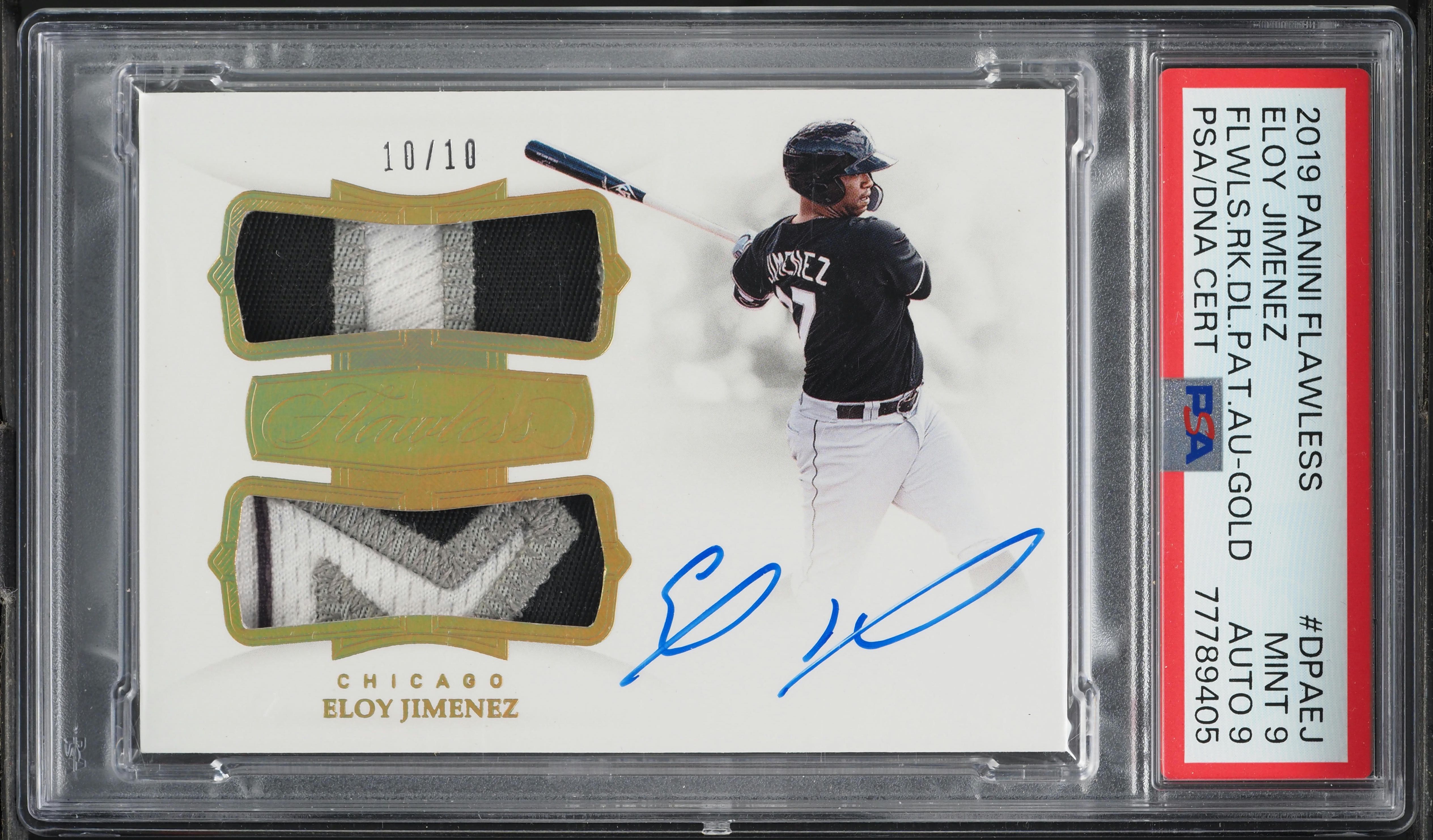 2019 Panini Flawless Gold Eloy Jimenez ROOKIE PATCH AUTO DNA 9 10