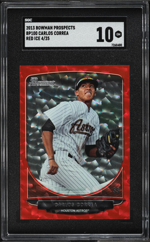 2013 Bowman Red Ice Carlos Correa ROOKIE /25 #BP100 SGC 10 GEM