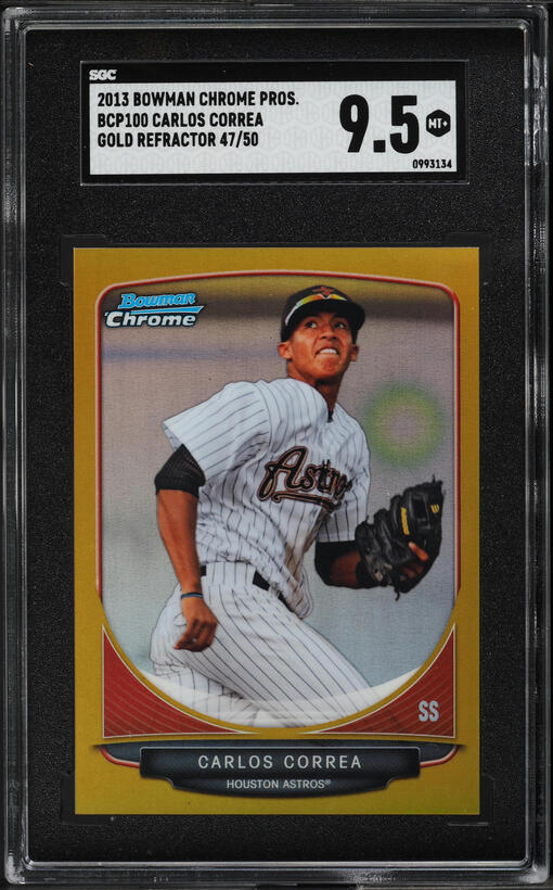 2013 Bowman Chrome Gold Refractor Carlos Correa ROOKIE /50 #BCP100