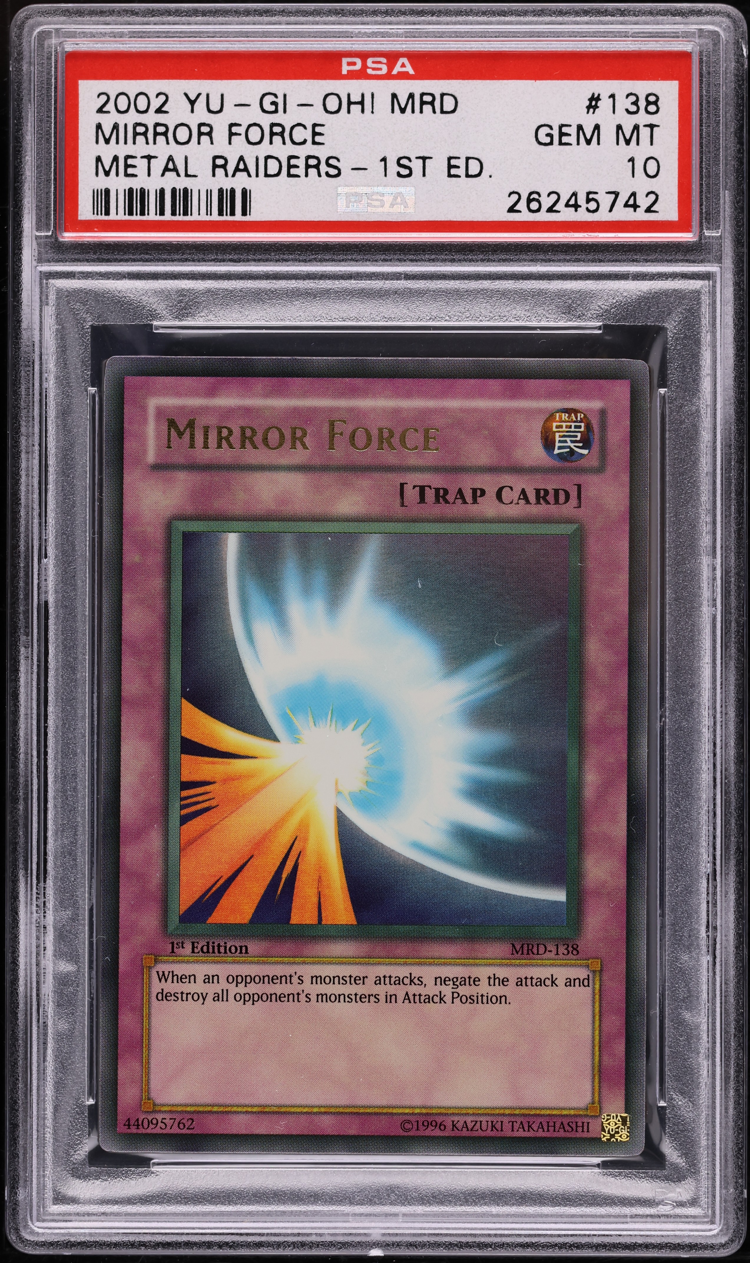 2002 Yu-Gi-Oh! Metal Raiders 1st Edition Mirror Force #MRD-138 PSA 10 GEM  MINT on Fanatics Collect