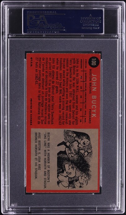 1964 Topps Hockey Johnny Bucyk #100 PSA 6 EXMT