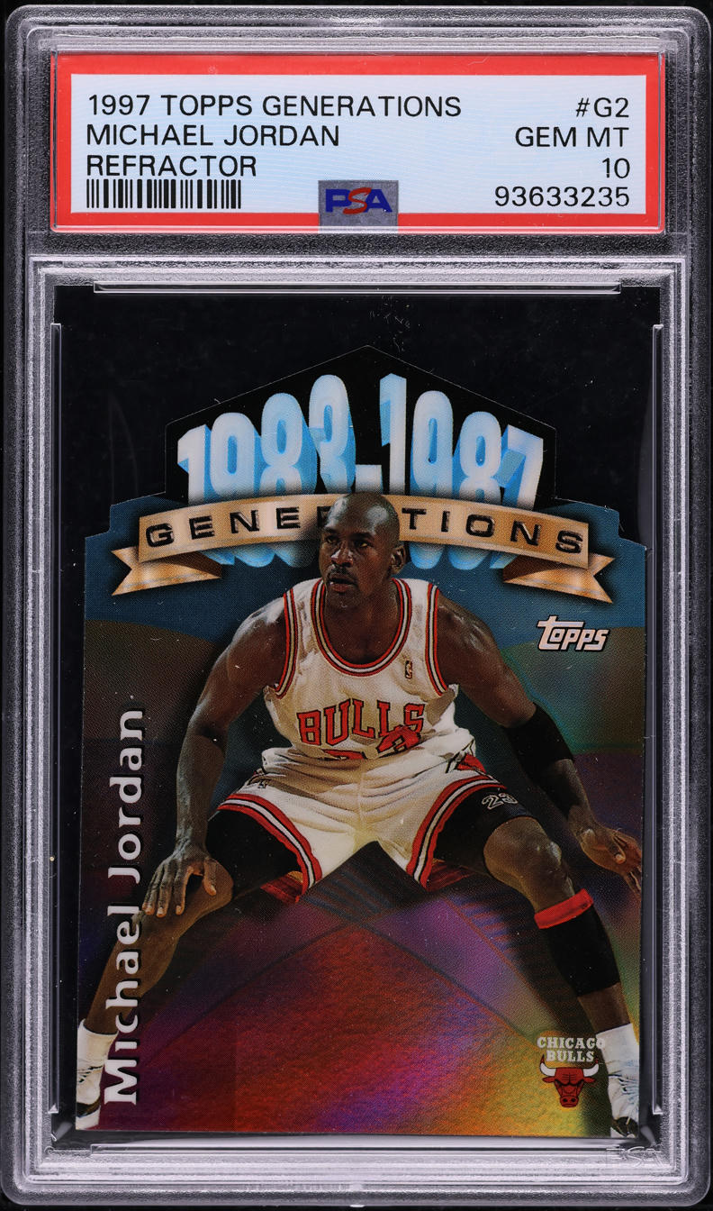 1997 Topps Generations Refractor Die-Cut Michael Jordan #G2 PSA 10 GEM MINT
