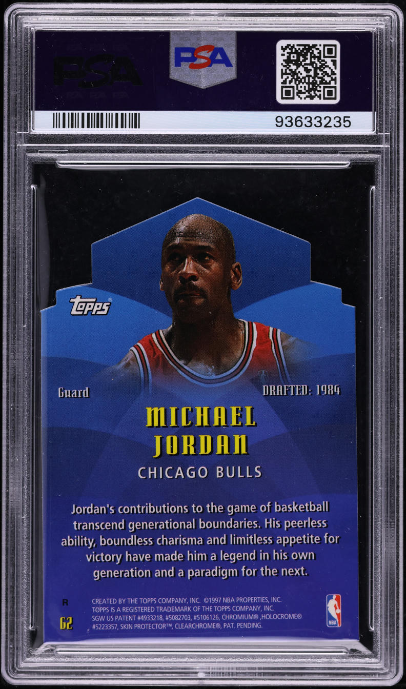 1997 Topps Generations Refractor Die-Cut Michael Jordan #G2 PSA 10 GEM MINT
