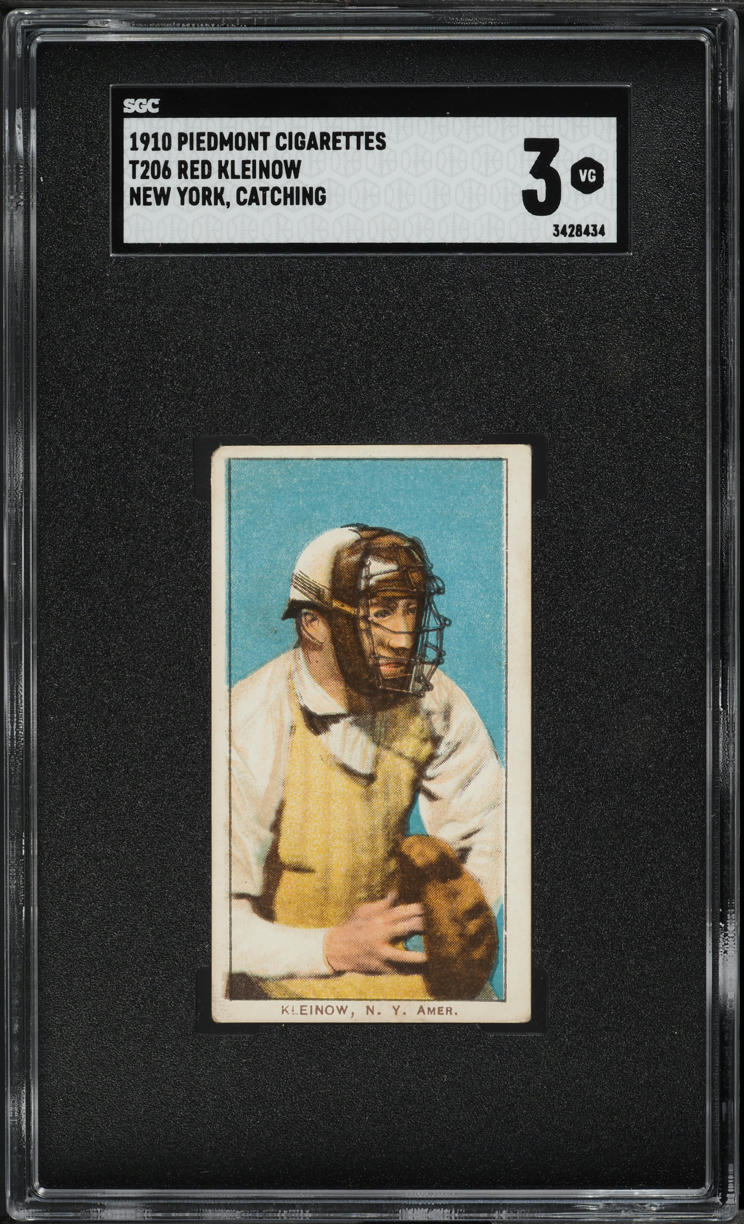 1909-11 T206 Red Kleinow NEW YORK, BATTING SGC 3 VG