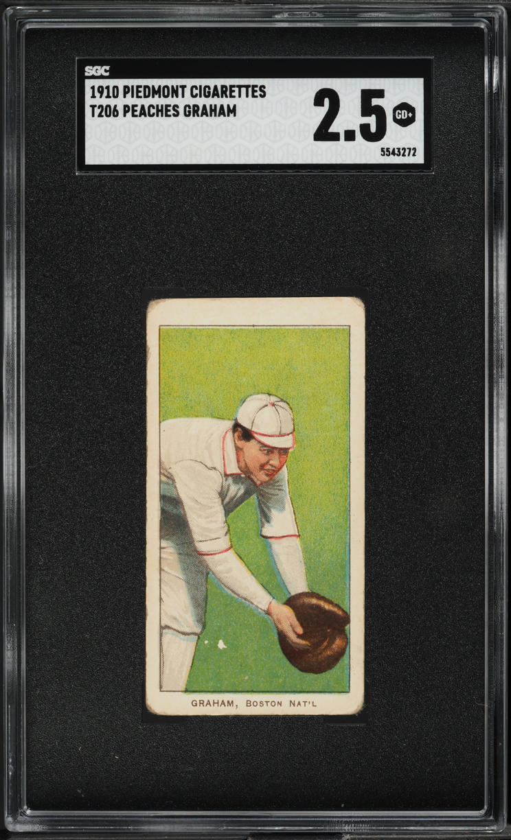 1909-11 T206 Peaches Graham SGC 2.5 GD+