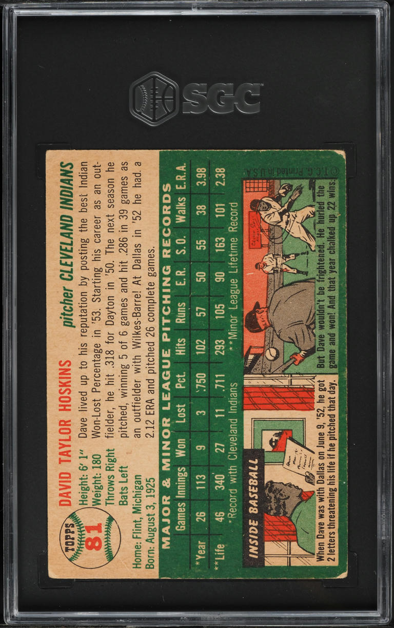 1954 Topps Dave Hoskins #81 SGC 3.5 VG+