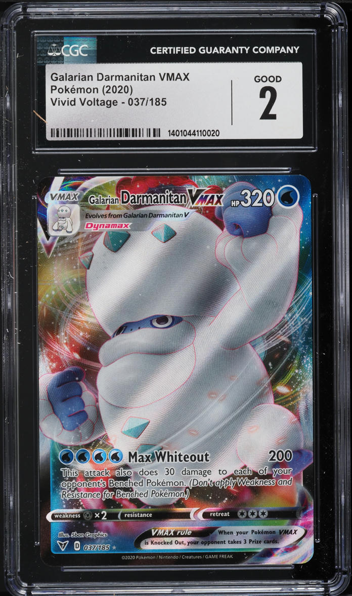 2020 Pokemon SWSH Vivid Voltage Full Art Galarian Darmanitan VMAX #37 CGC 2 GD