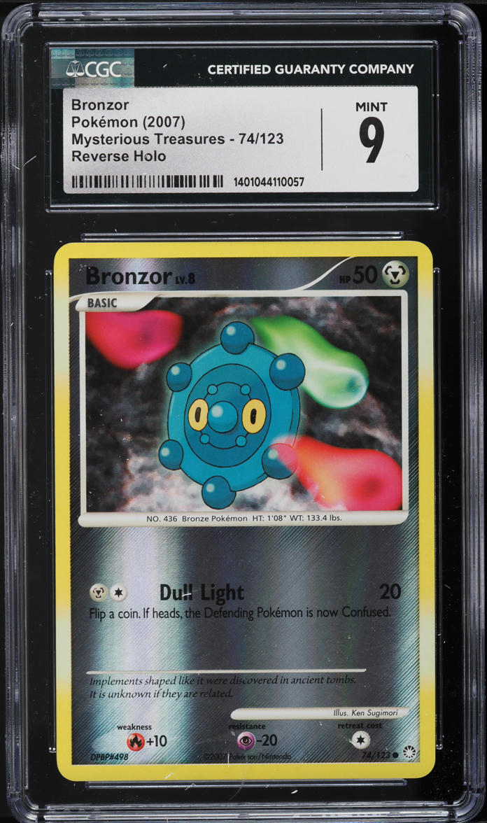 2007 Pokemon DP Mysterious Treasures Reverse Holo Bronzor #74 CGC 9 MINT