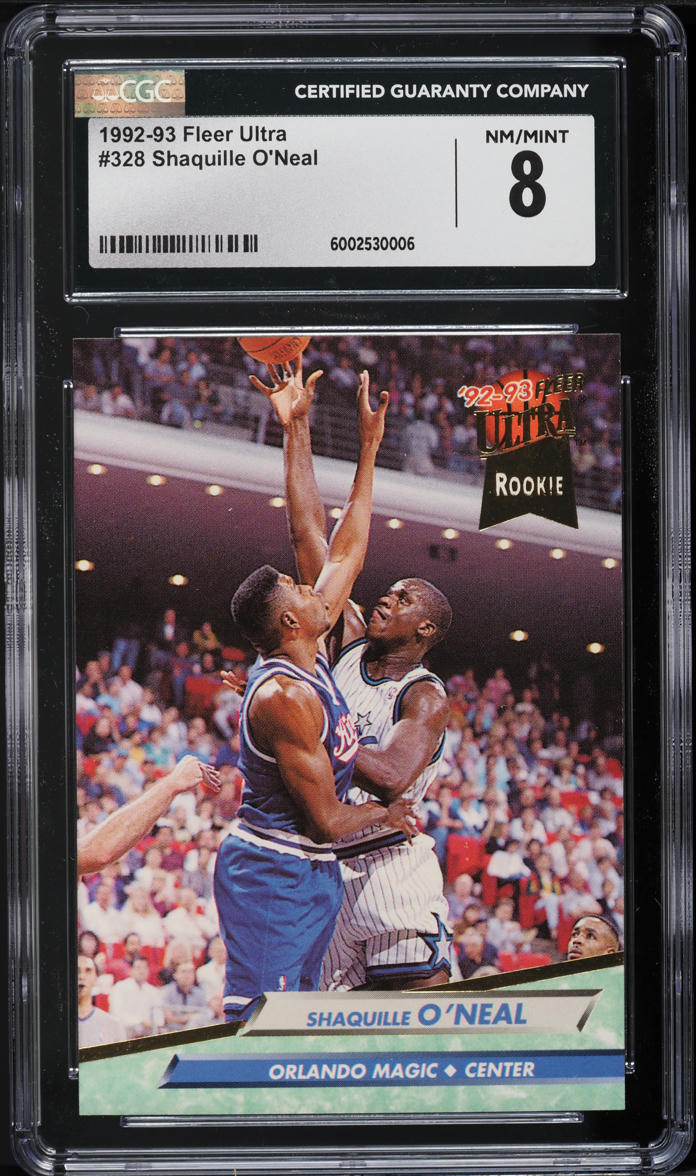 1992 Ultra Basketball Shaquille O'Neal ROOKIE #328 CGC 8 NM-MT