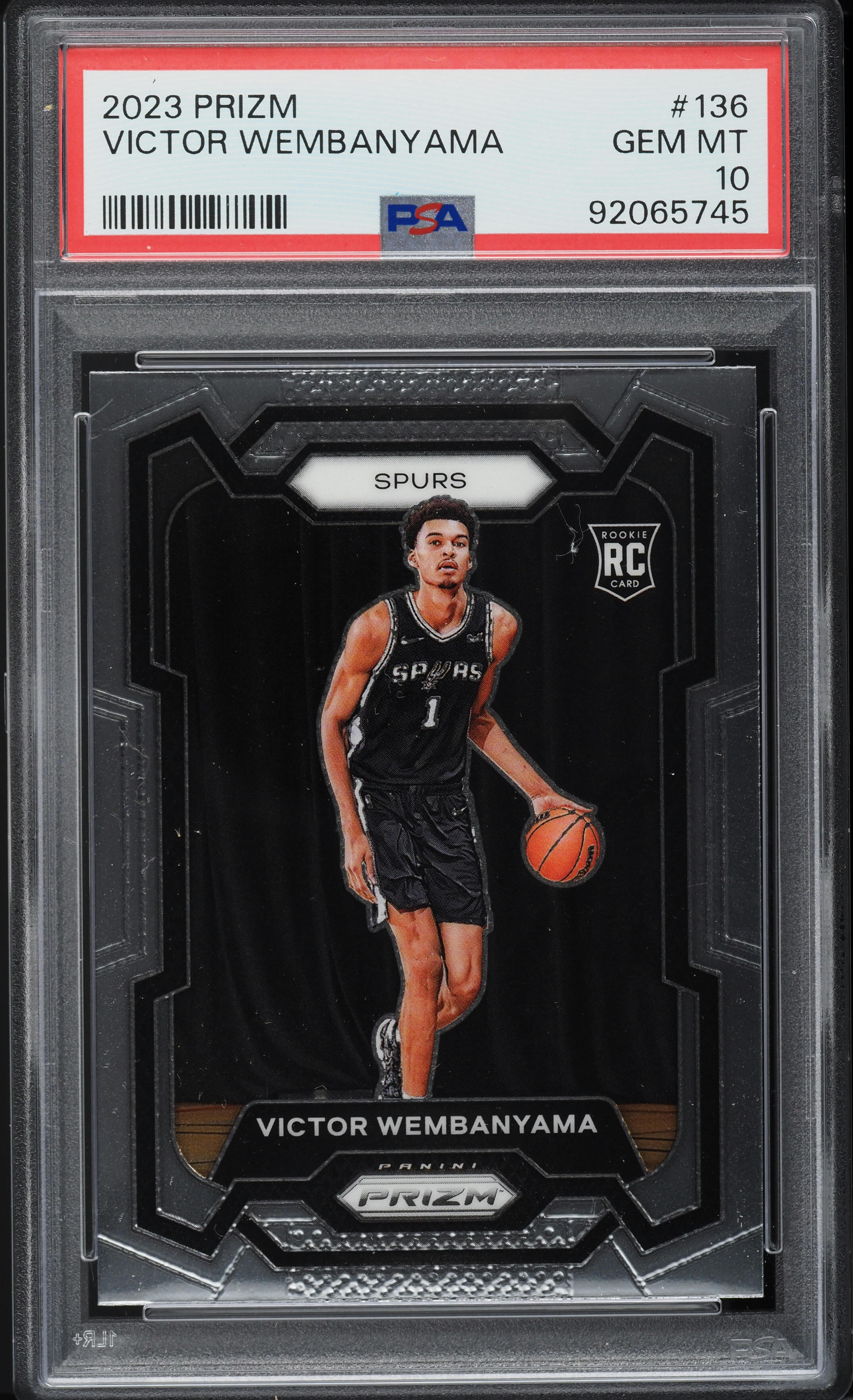 2023 Panini Prizm Victor Wembanyama ROOKIE #136 PSA 10 GEM MINT on