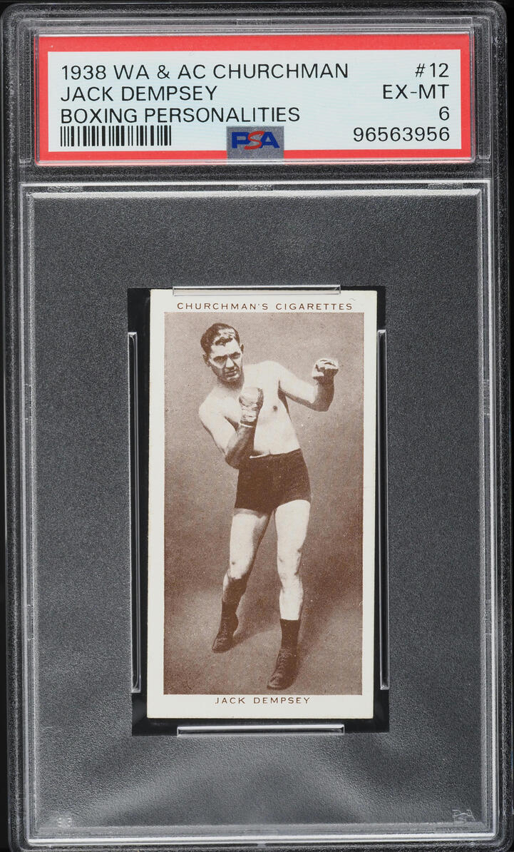 1938 WA & AC Churchman Boxing Personalities Jack Dempsey #12 PSA 6 EXMT