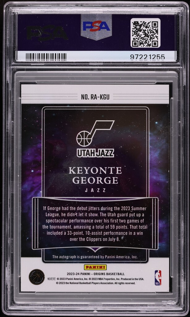 2023 Panini Origins Turquoise Keyonte George ROOKIE AUTO DNA 10
