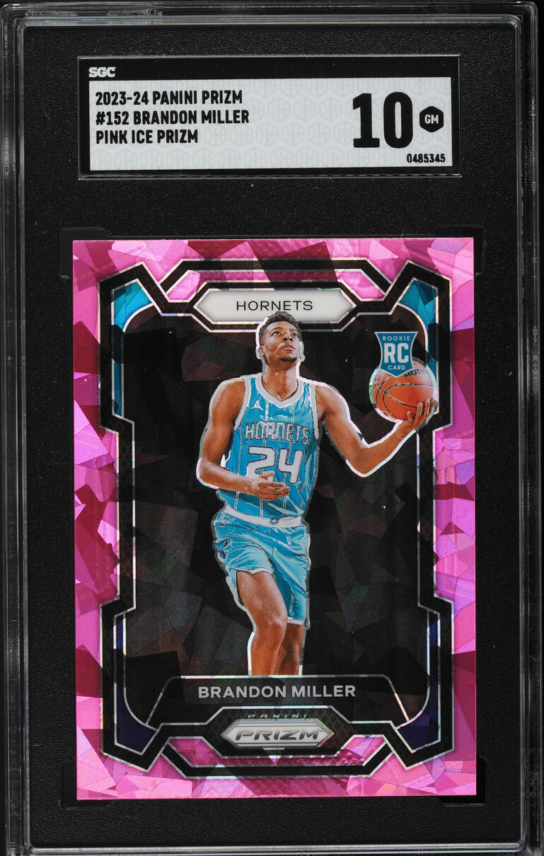 2023 Panini Prizm Pink Ice Brandon Miller ROOKIE #152 SGC 10 GEM MINT
