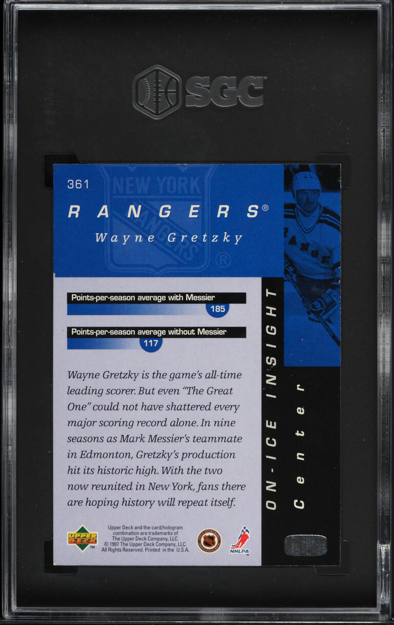 1996 Upper Deck Hockey Wayne Gretzky #361 SGC 9 MINT