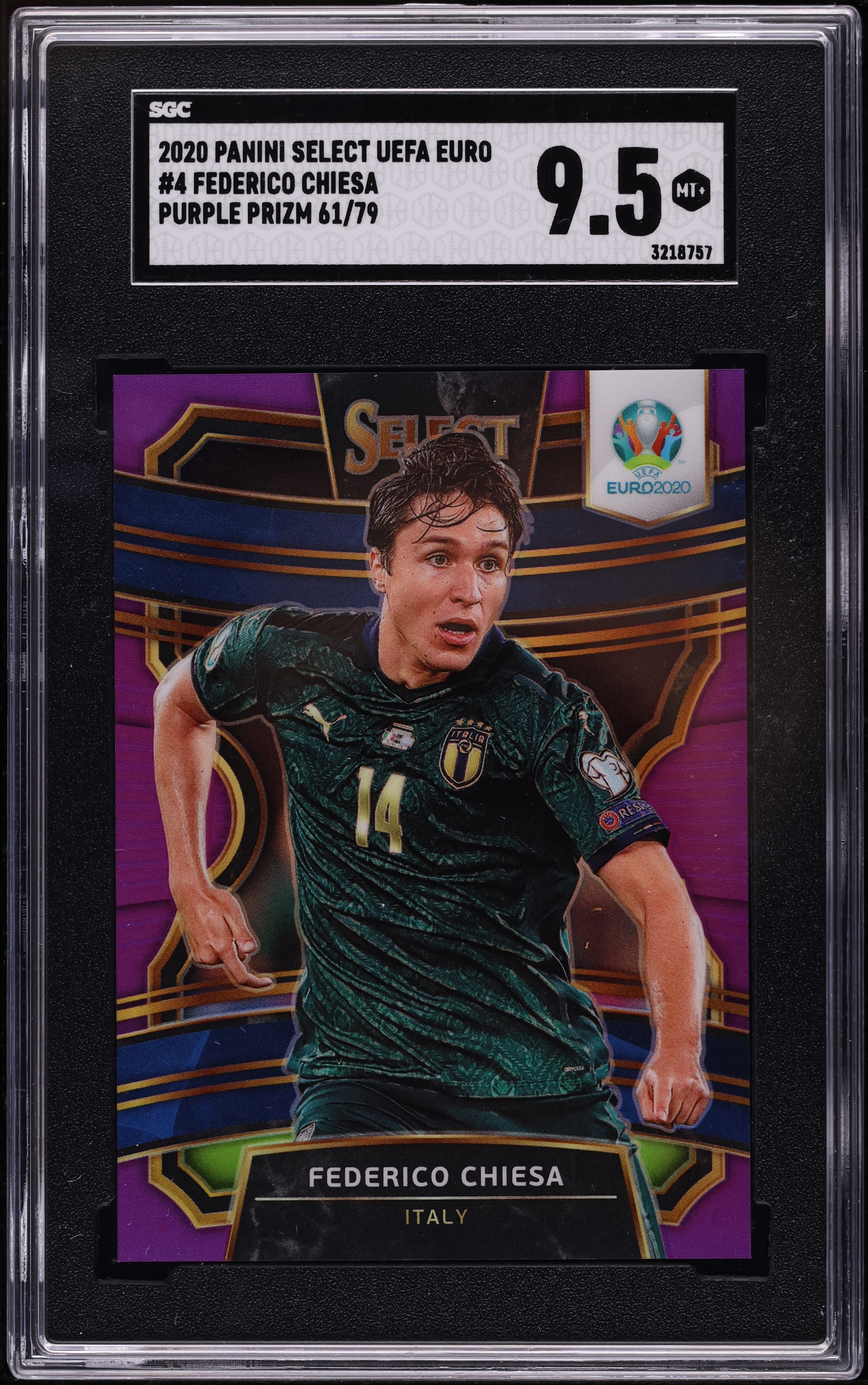 2020 Select UEFA Euro Terrace Purple Prizm Federico Chiesa /79 #4