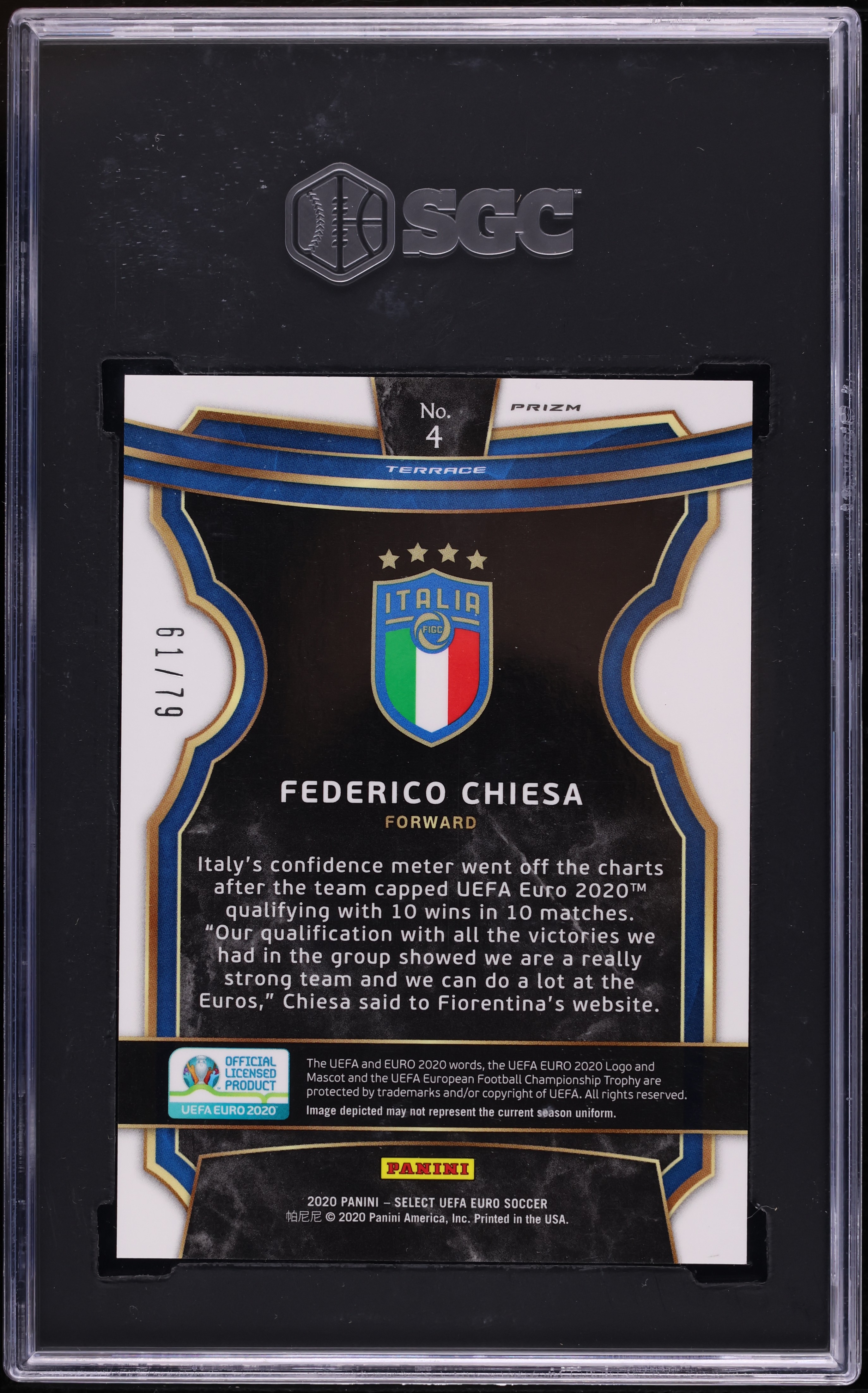 2020 Select UEFA Euro Terrace Purple Prizm Federico Chiesa /79 #4