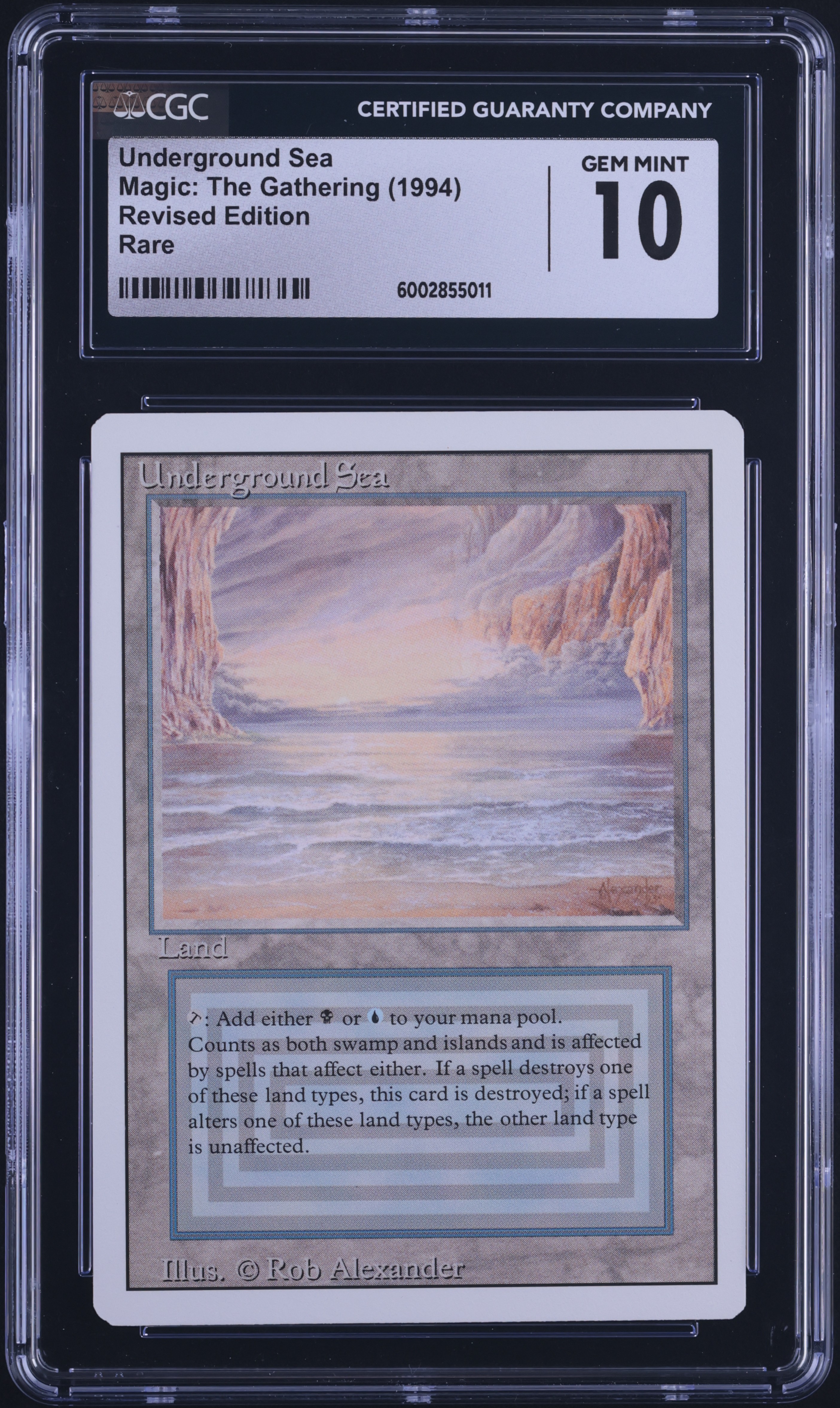1994 Magic The Gathering MTG Revised Dual Land Underground Sea CGC