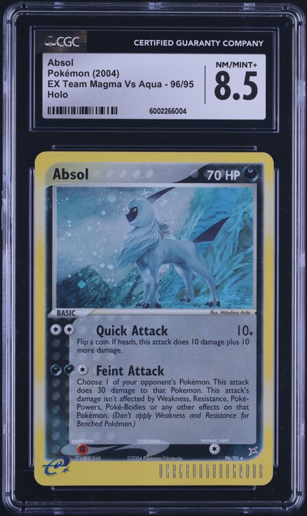 2004 Pokemon EX Team Magma Vs Aqua Holo Absol #96 CGC 8.5 NM-MT+