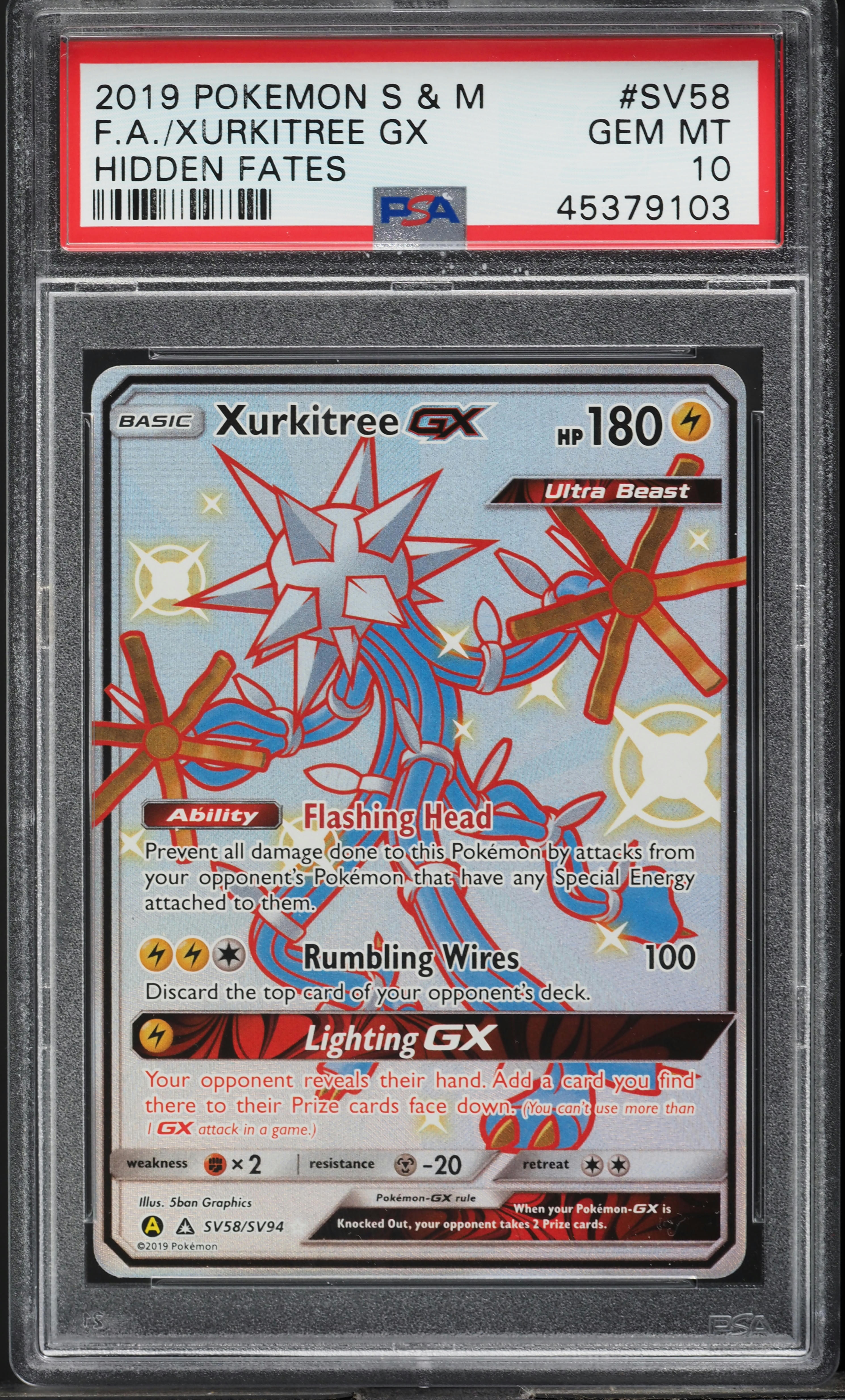 xurkitree gx pokemon card value SV58/SV94 Shiny Rare Full Art Hidden Fates Pokemo Attack 2 Xurkitree GX #SV58 Prices |