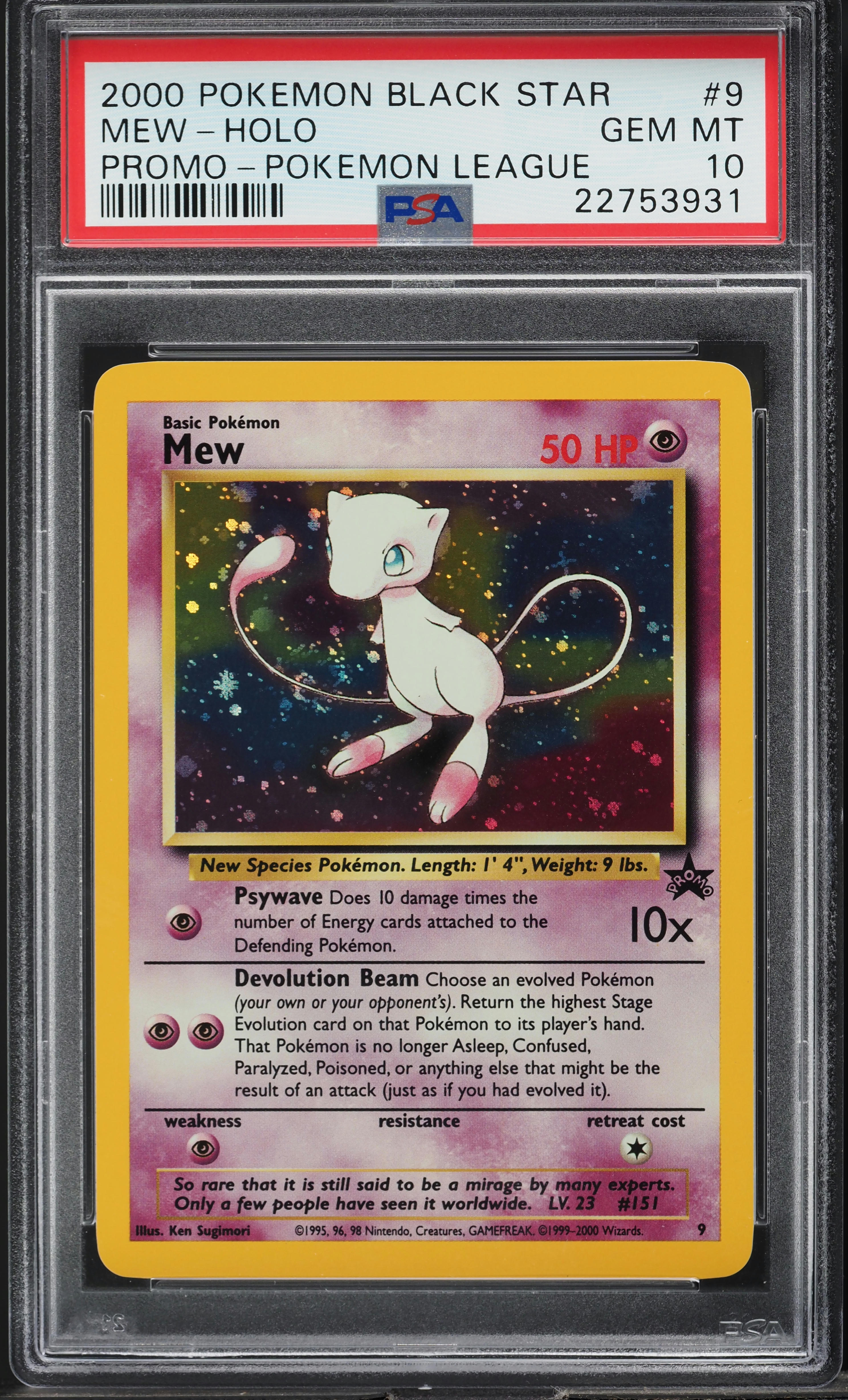 2000 Pokemon Black Star Promo Holo Mew #9 PSA 10 GEM MINT on