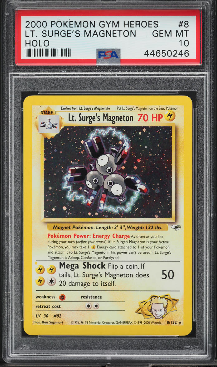 2000 Pokemon Gym Heroes Holo Lt. Surge's Magneton #8 PSA 10 GEM MINT